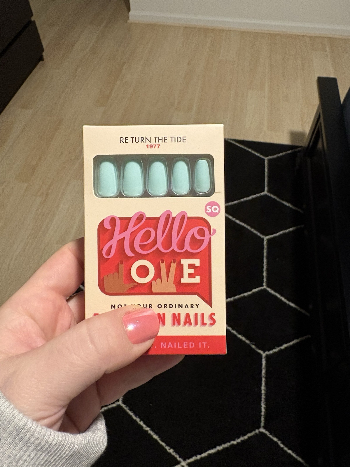 Hello Love Press On Nails Medium Squoffin Light Mint Green Re-Turn the Tide 🌱