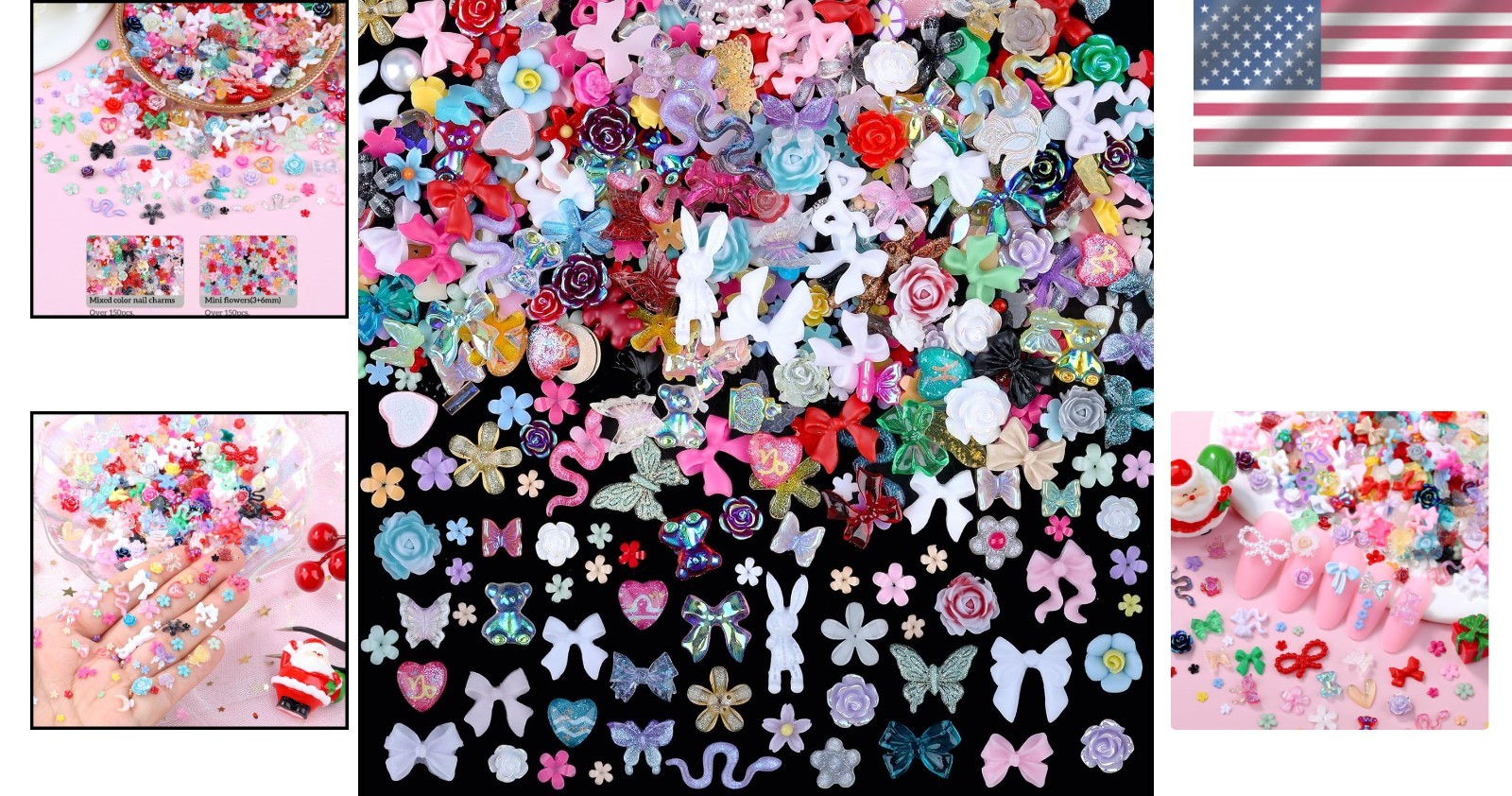 Vibrant 300-Piece 3D Resin Nail Art Charms – For Creative Nail Design Lovers