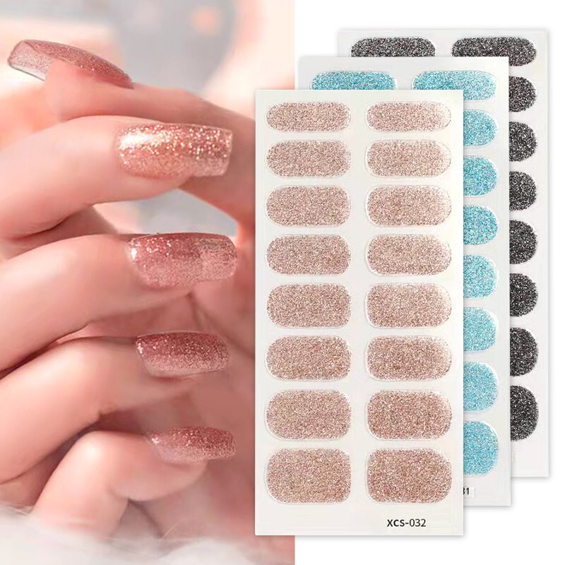 Nail Sticker Shiny Design Full Beauty Stickers for Nails Decals Plain