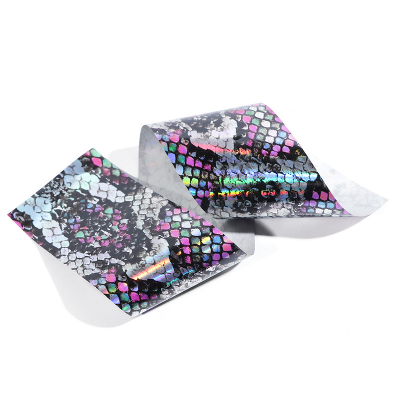 16Pcs Snake Style Nail Foil Iridescent Nail Art Transfer Sticker Decoration NS46
