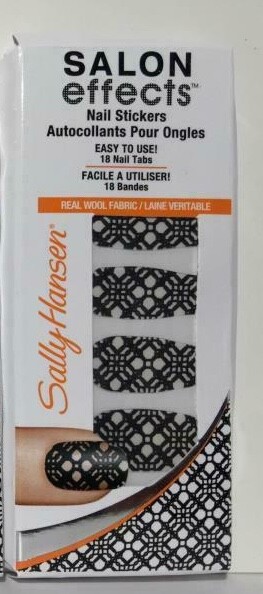 Sally Hansen Salon Effects Nail Stickers #160 BLACK TO BASICS Wool Art