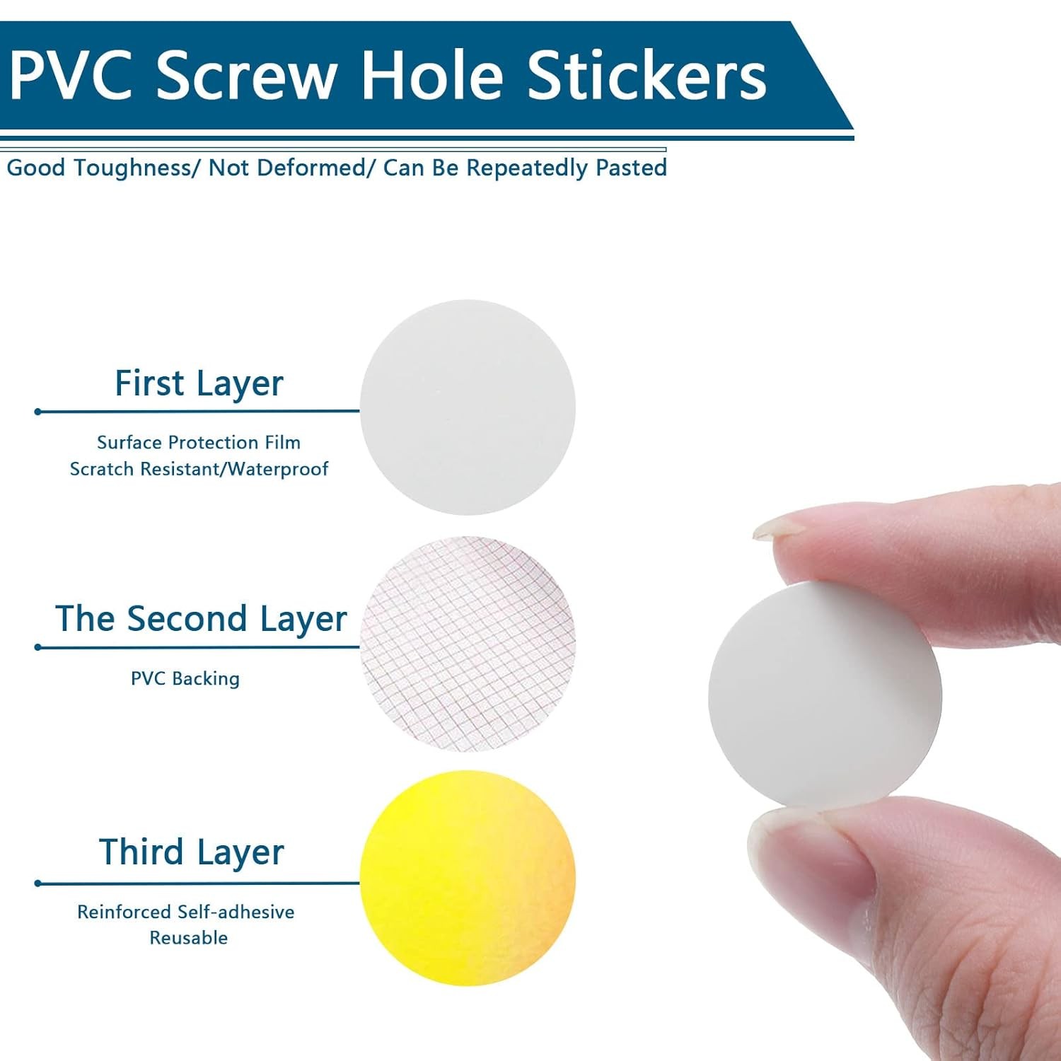 108Pack White Screw Hole Stickers 21mm Self Adhesive PVC Cap Cover for Furniture