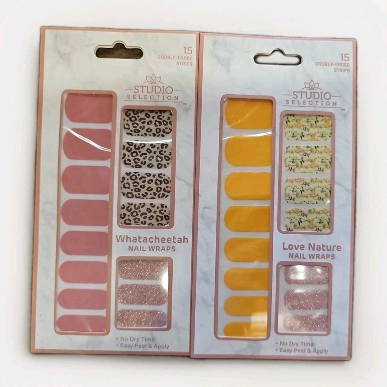 Studio Selection Nail Wraps – Love Nature & Whatacheetah Strips New/Sealed, 2-PK