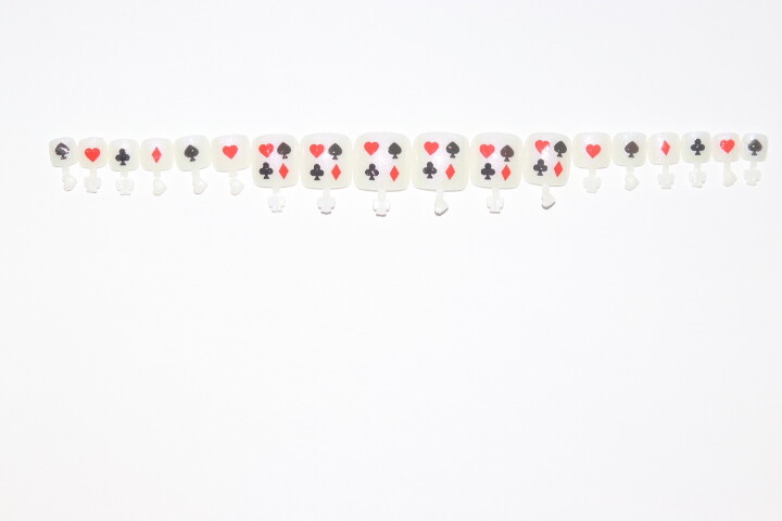 Playing Cards- press on Toe nail set- (Set of 18 sizes 0-8) Toe Nails