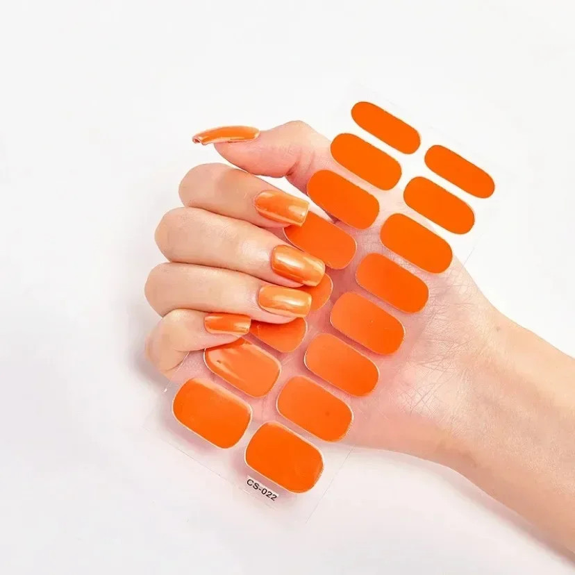 UV Semi-Cured Gel Nail Wraps Stickers Strips French Long Lasting Full Cover LED