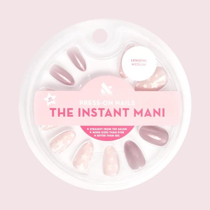 Olive & June Press-on Artificial Nails, Almond Medium, Mermaid Hair & Super
