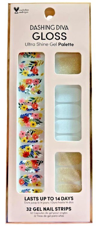 Dashing Diva Gloss Ultra Shine 32 Gel Nail Strips GS351 Wallflower Frenzy