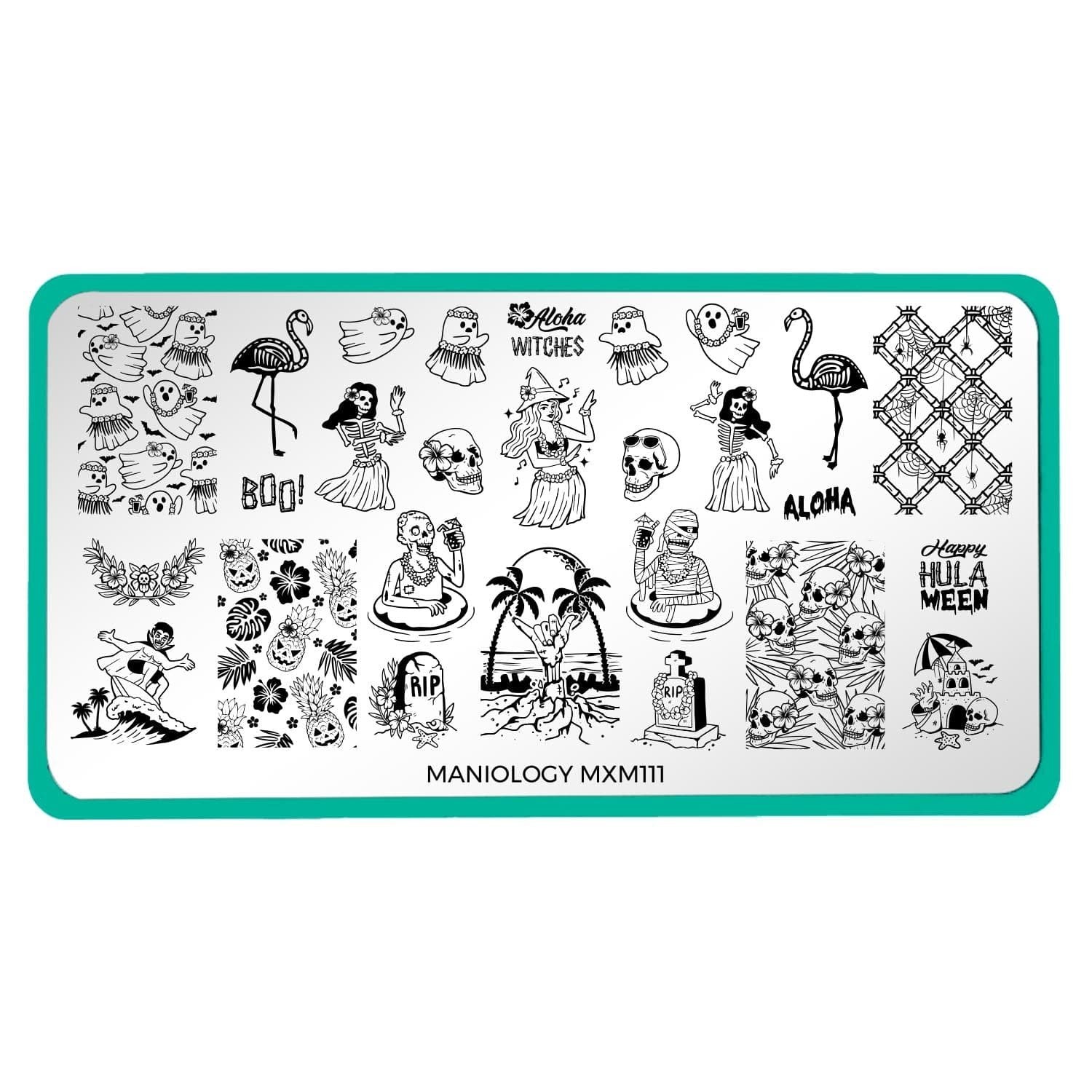 MXM111 Creepy Tiki: Spitited Luau Hula Ween Halloween Hawaii Nail Stamping Plate