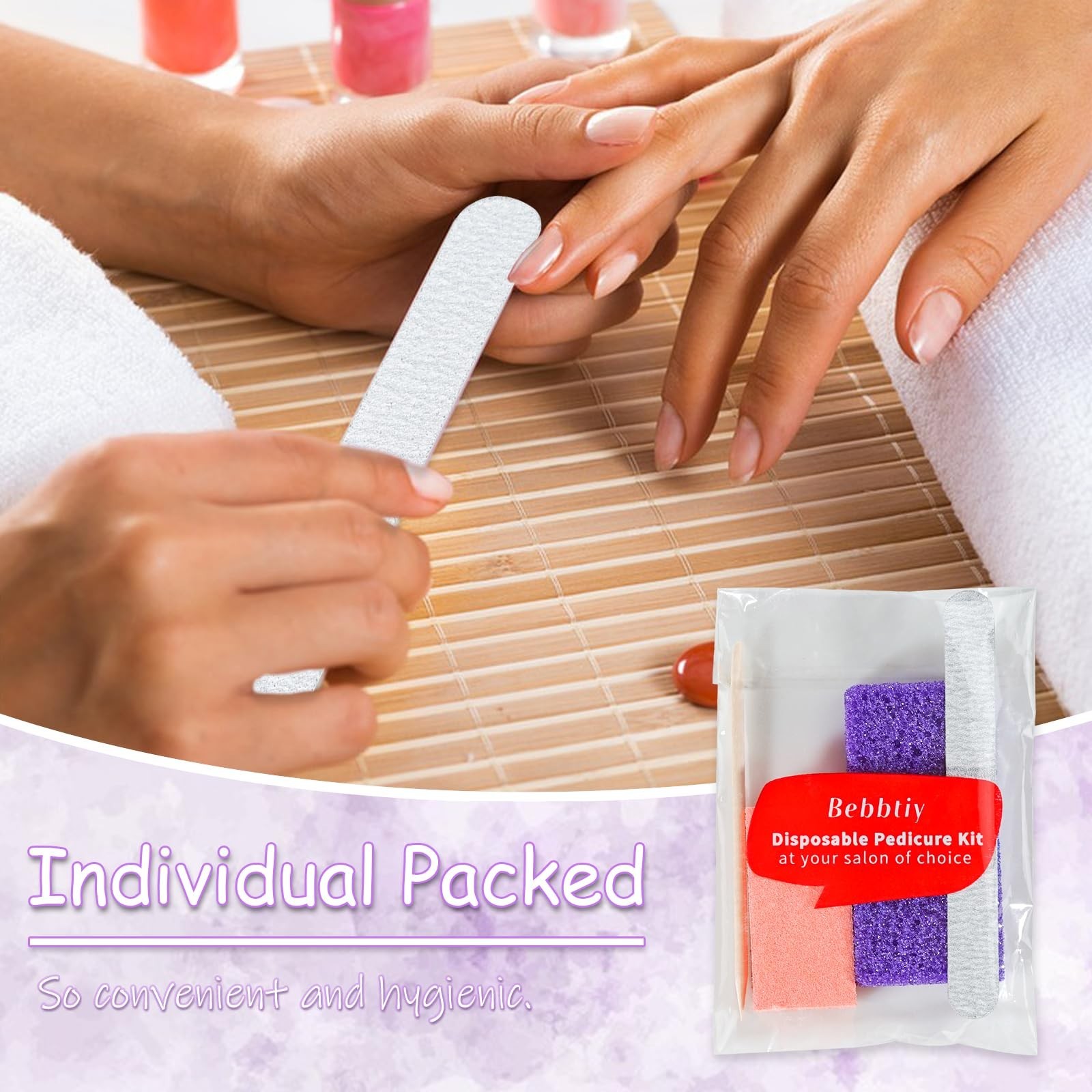 Disposable Pedicure Kit Sets, 4 in 1 Nail Salon Manicure Pedicure Kit Profess…