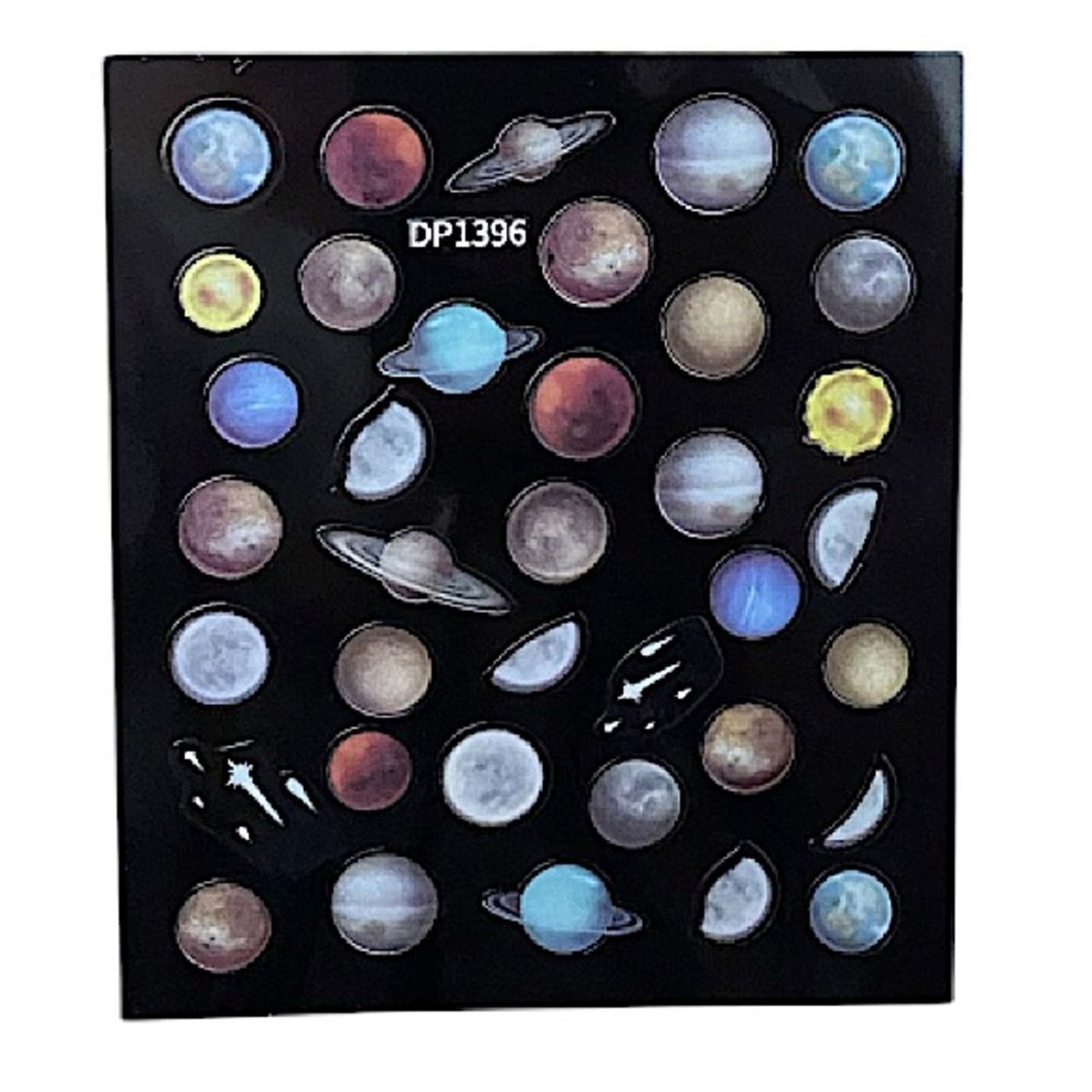4 Sheets Starry Sky Nail Art Decals Luminous Planet Stickers Colorful Fireworks