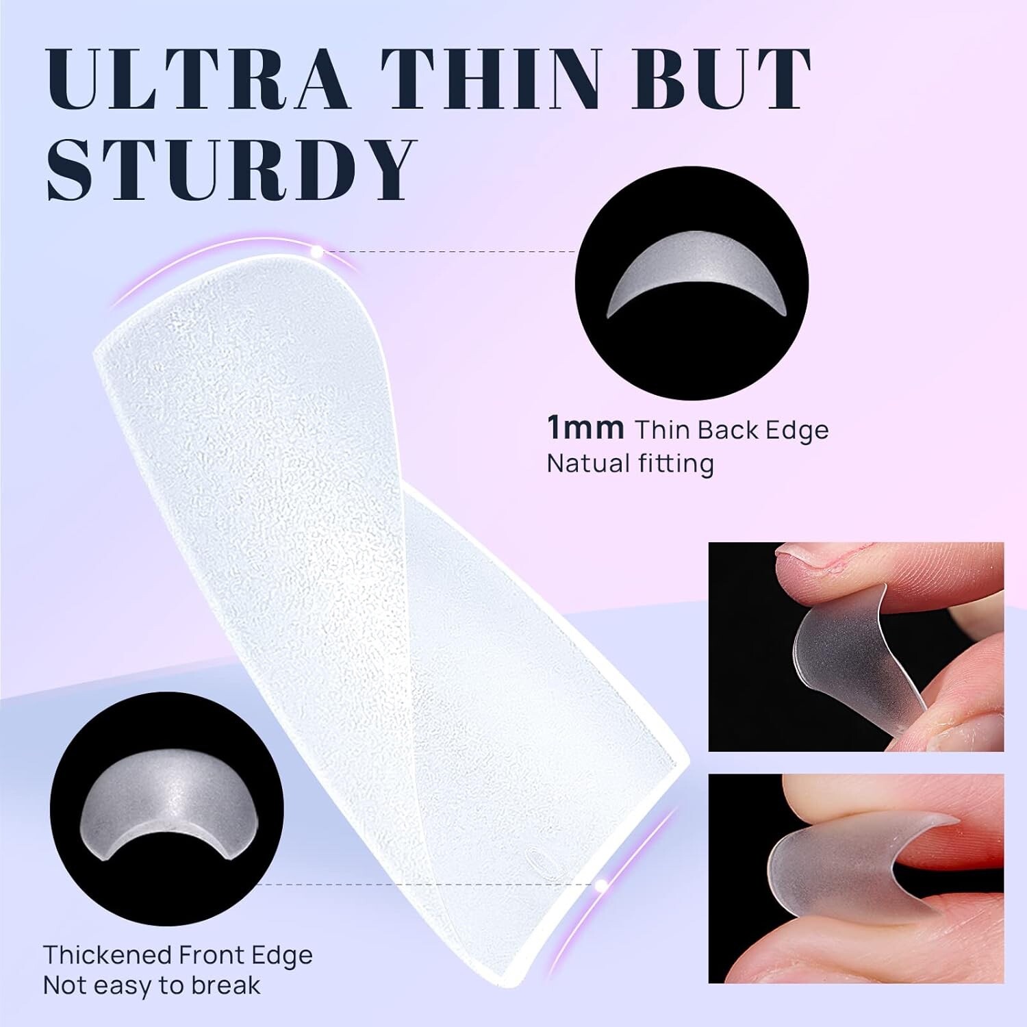 Ejiubas Gel Tips Pre-Buff Extra Short Oval Nail Tips XXS/XS Ultra Thin 200 PCS