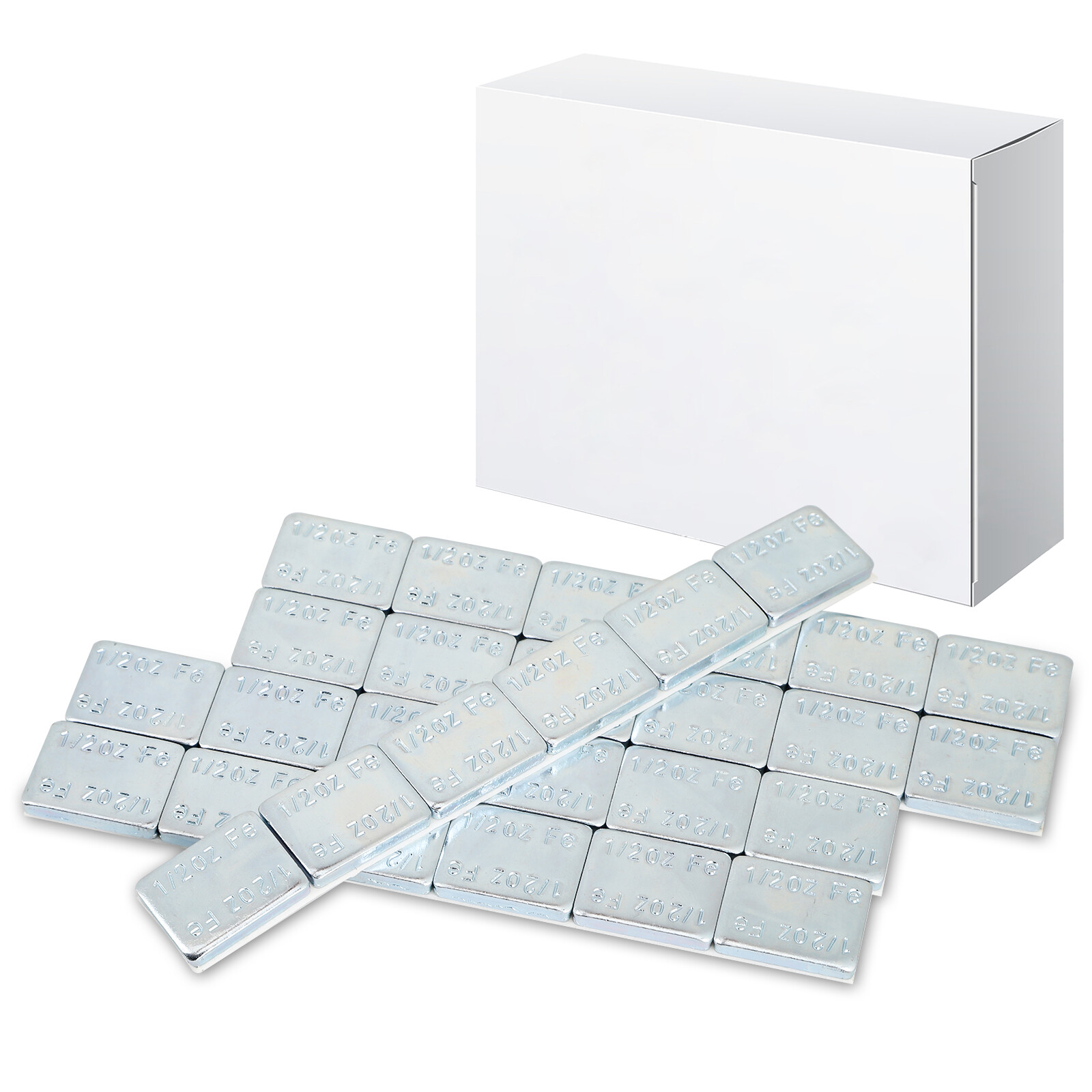 Eisen 1/2oz, 0.5oz, Zinc, Adhesive Stick on Wheel Weights, EasyPeel Type for Car