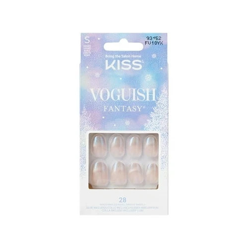 KISS Voguish Fantasy, Press on Nails, Dear Miracle, Beige, Short Oval, 28 Count