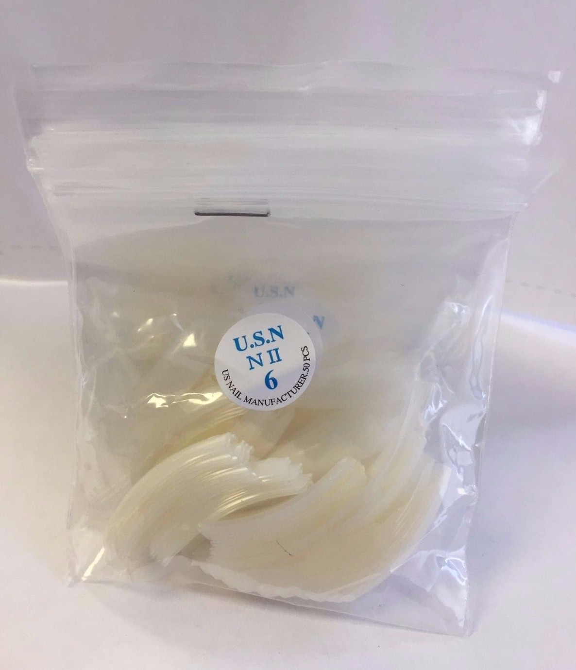 U.S.N Nail Tips Size 6 Assorted Choice (50 Tips/ bag)