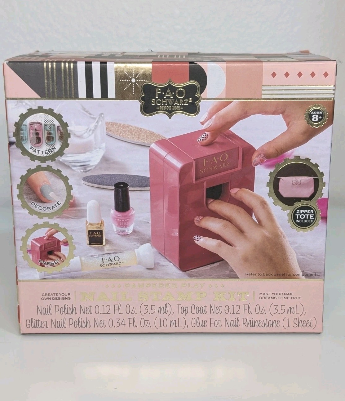 FAO Schwartz Nail Art Stamp Kit- pampered play for kids- New With Box