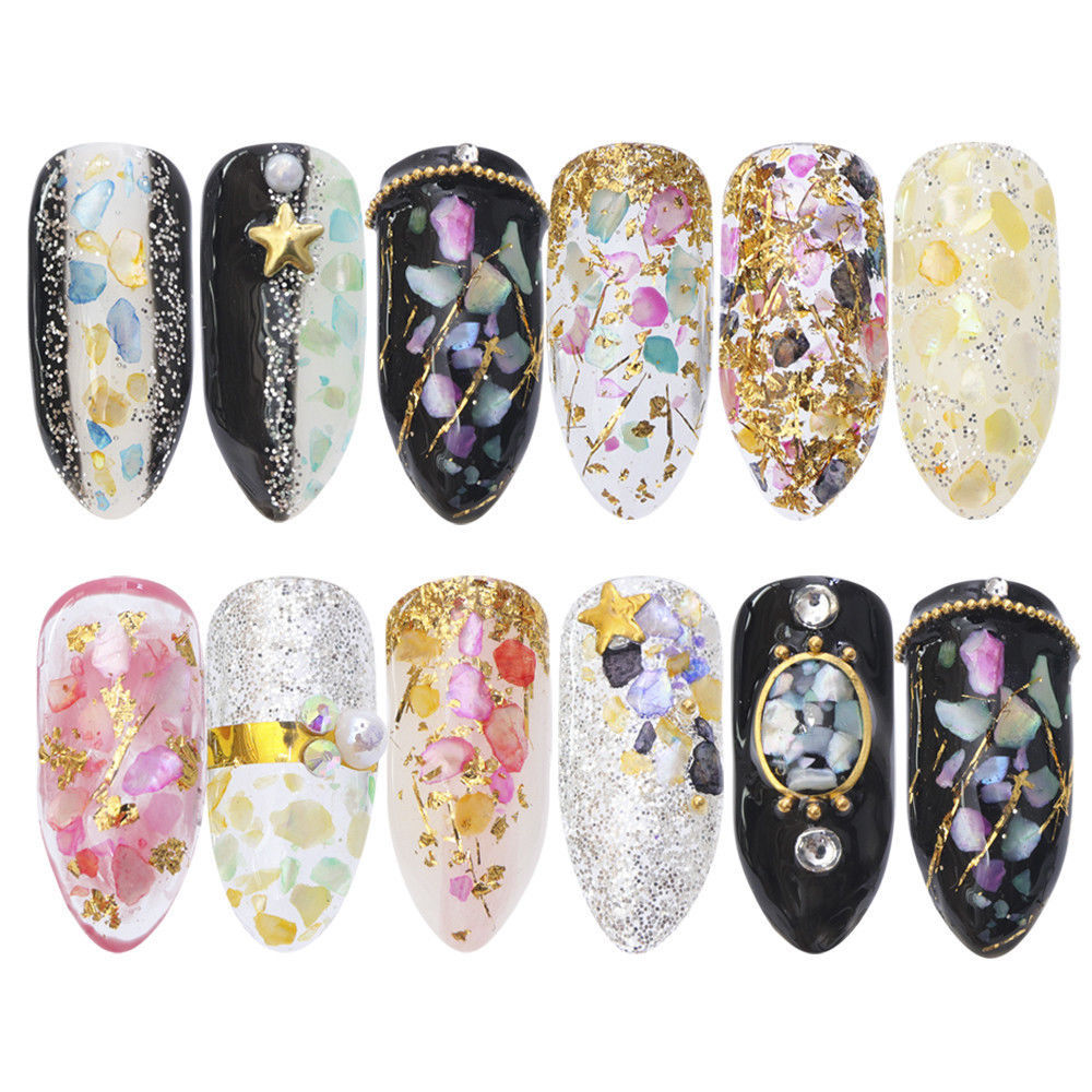 4g 3D Nail Art Sea Shell Flake Mermaid Abalone Sequins Powder Glitter Decoration