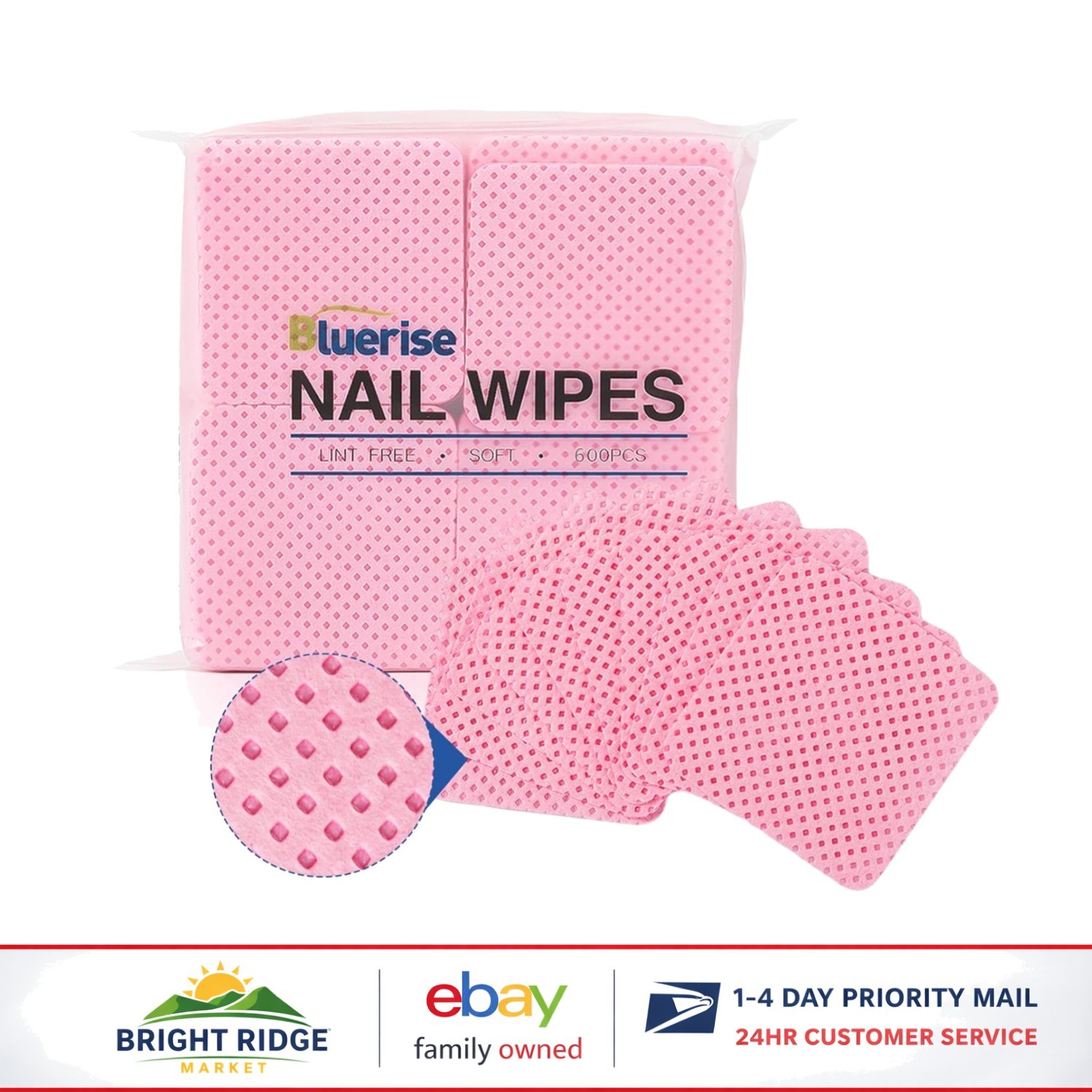 Professional Nail Wipes, 600 Pack Lint Free Pads for Gel and Acrylic Cleaning
