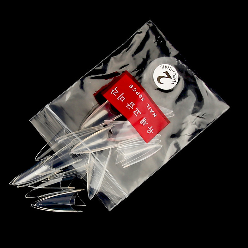 500pcs False nail tips with 10size Nail Tips Stiletto French Acrylic False Nails