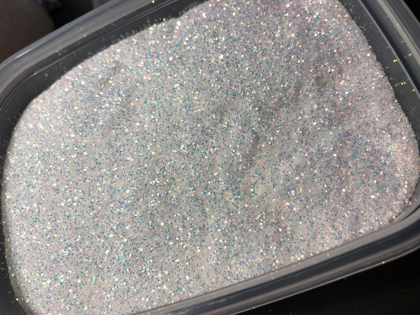 Iridescent White Glitter Hex Snow White pink blue sheen Nail Art US seller