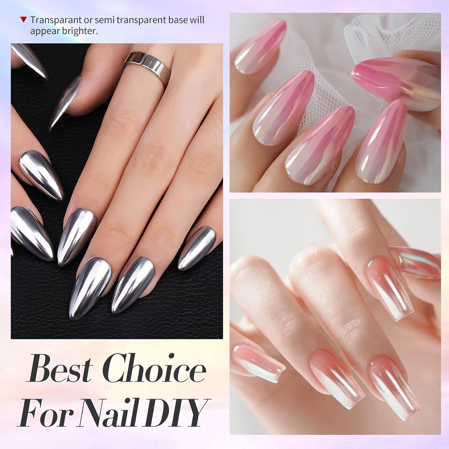Ultra-Fine Silver Chrome Nail Glitter: Easy Application for Salon-Quality Nails