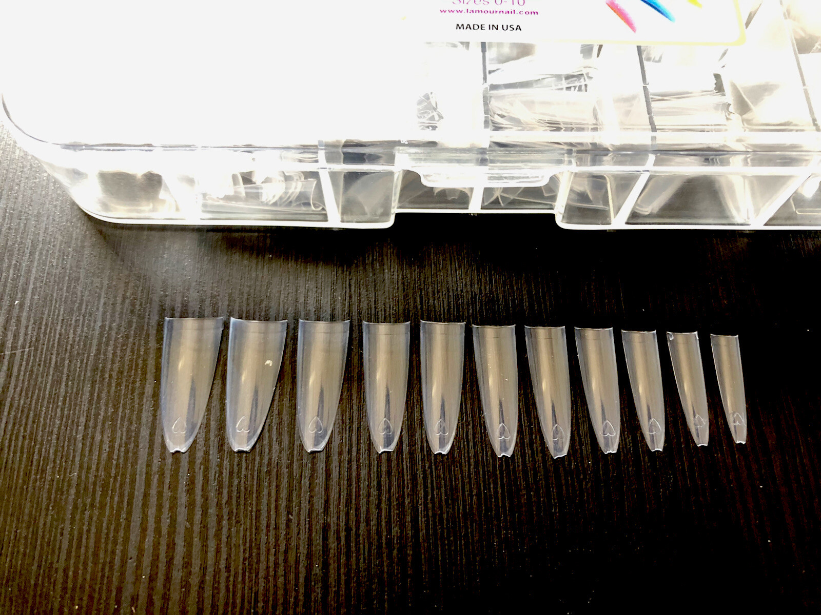 Lamour Vector Shape – Curve Half Moon CLEAR Nail Tips – Box 500 tips USA