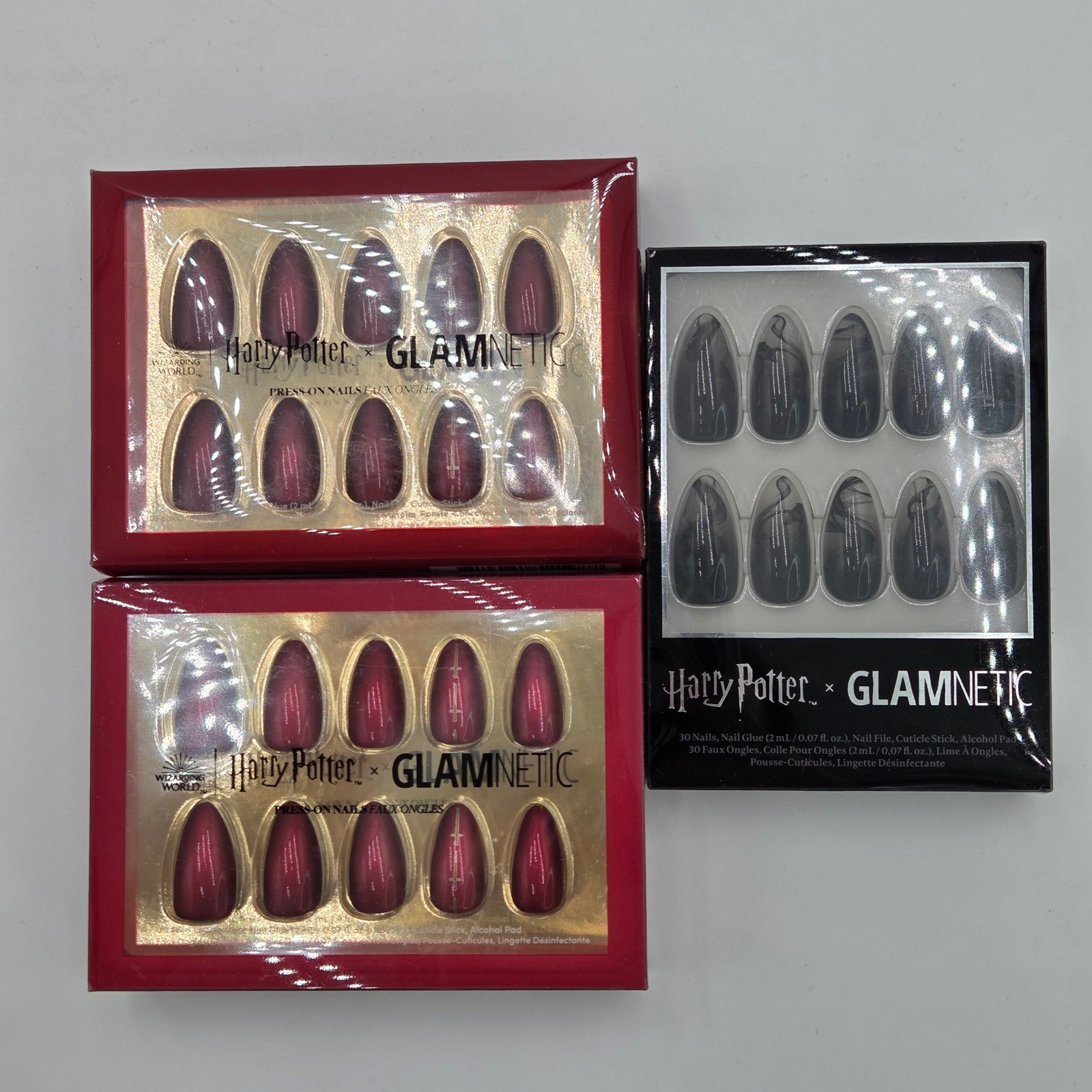NEW Glamnetic x Harry Potter Press-On Nails 3 Box Bundle Dementor Gryffindor