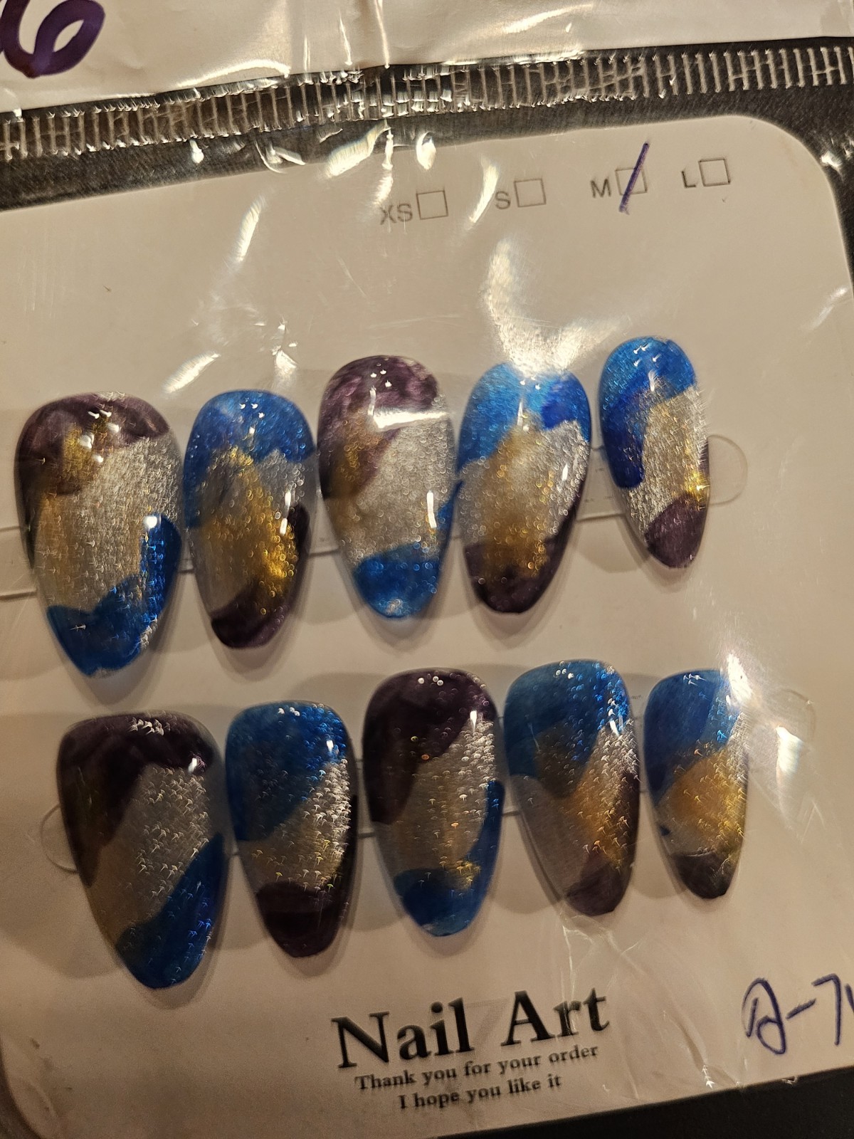 Size Medium – Medium Length Press-On Nails with Sticky Tabs Included. New In Box