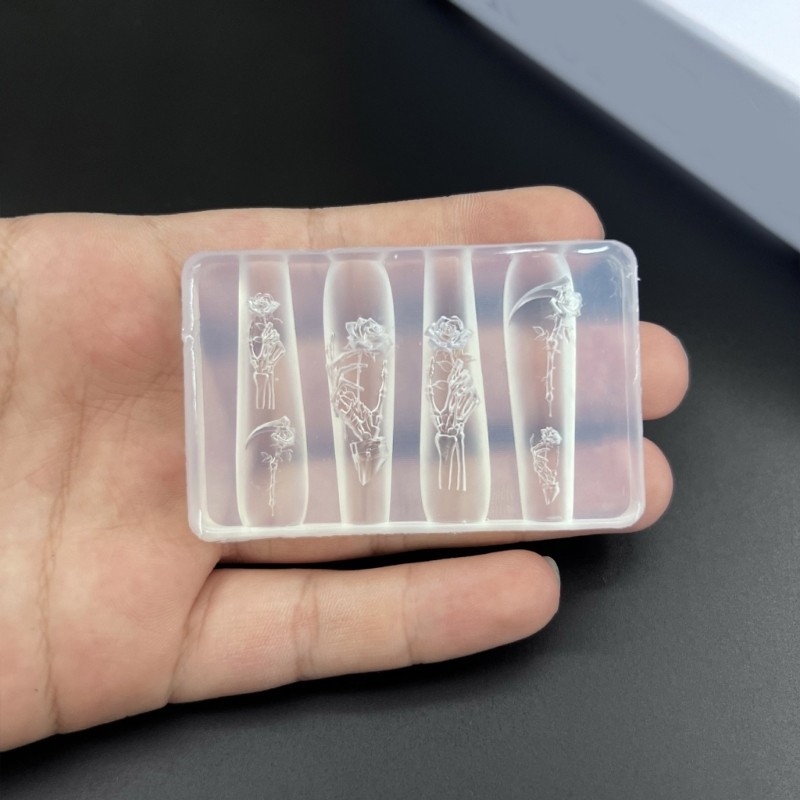 Easy Cleaning Embossed Nail Carving Mold For Nail Charm Accessory Crafting
