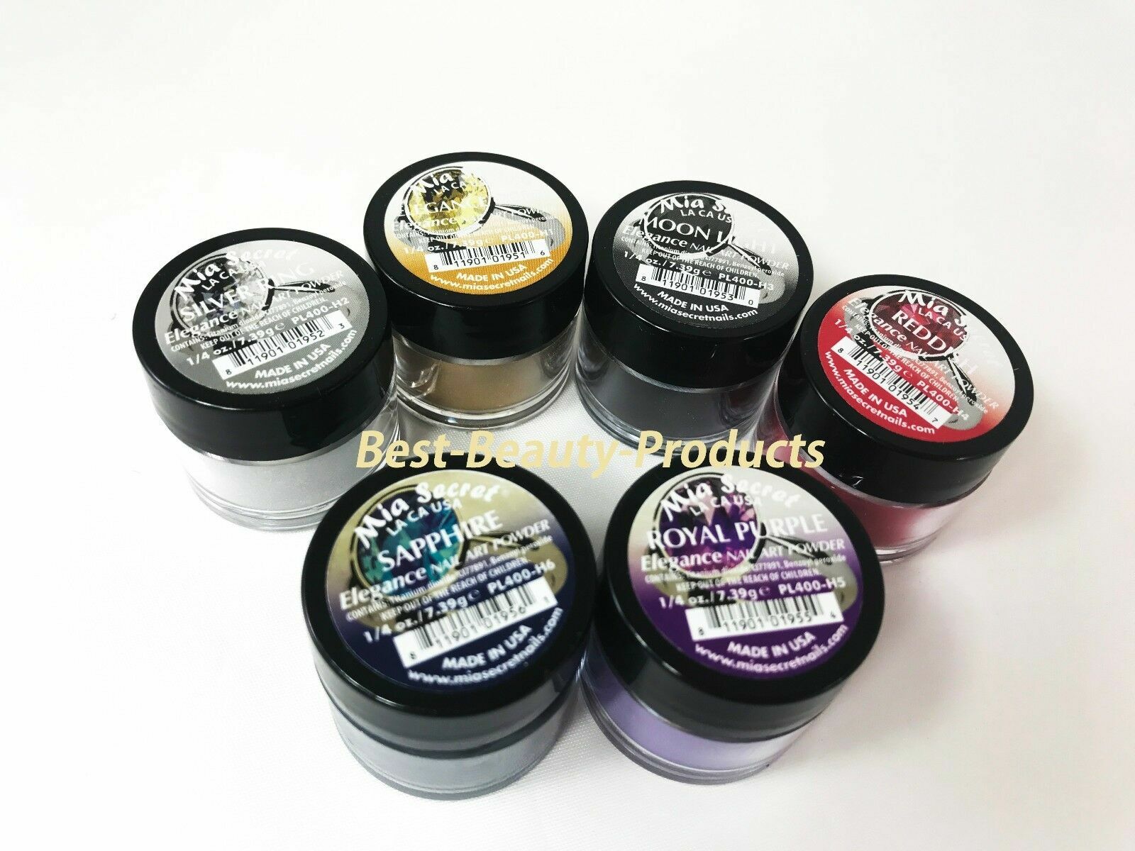 Mia Secret Nail Art Acrylic Collection Powder 6 Colors – ELEGANCE Set