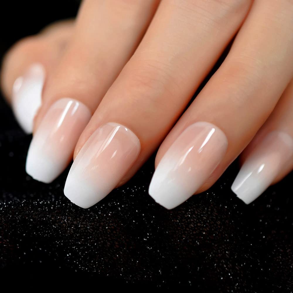 Fashion-Forward Ombre Ballerina Coffin Nails – Easy Press On for Any Occasion