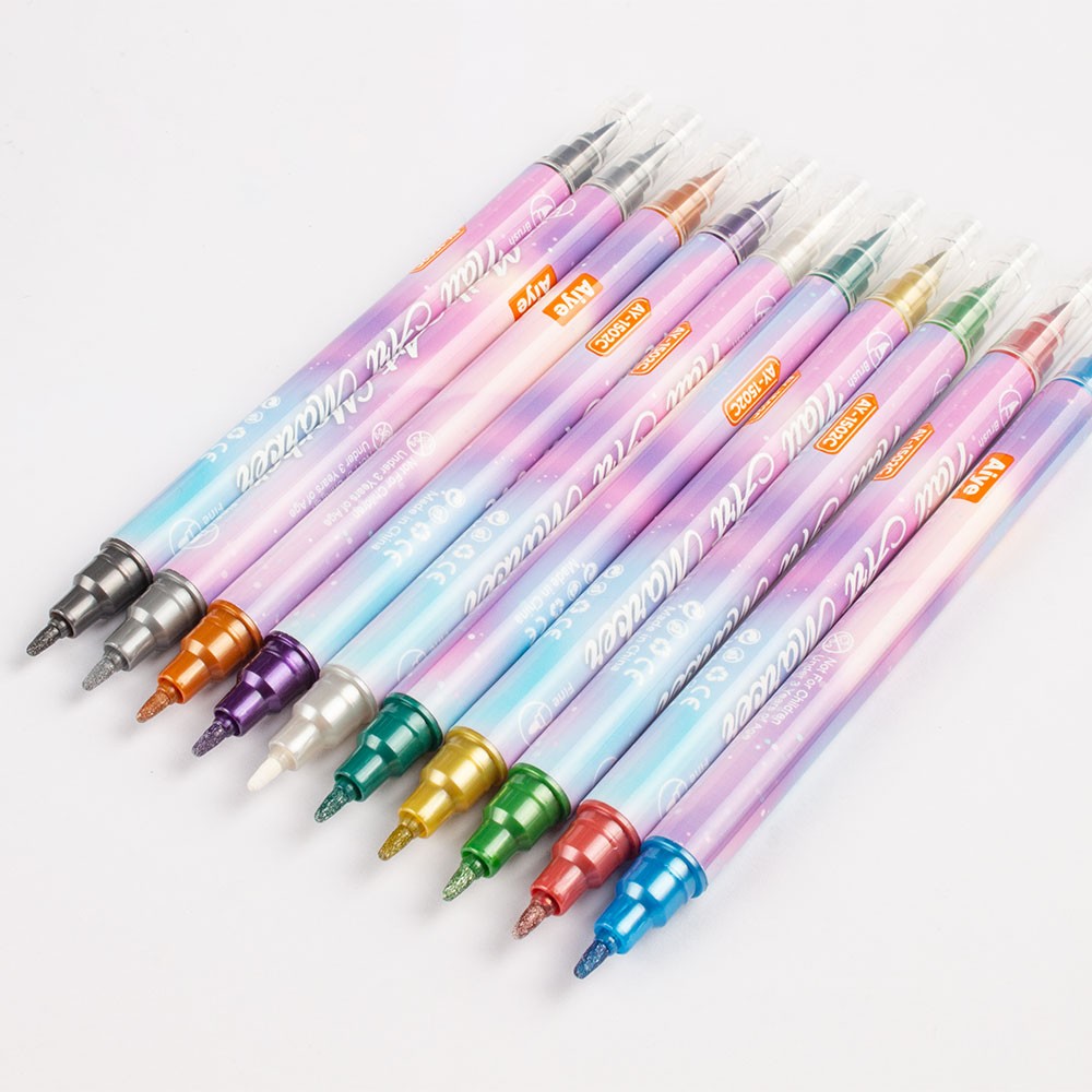 Nail Art Marker Pens Set with Vibrant Colors DIY Patterns for Professional JQ
