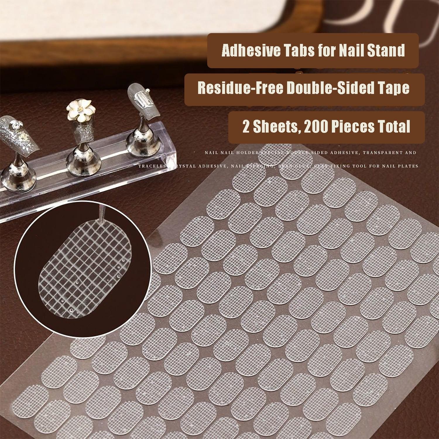 Ultra-Thin Invisible Grid Nail Tape 200pcs Double-Sided Stickers for Acrylic Tip