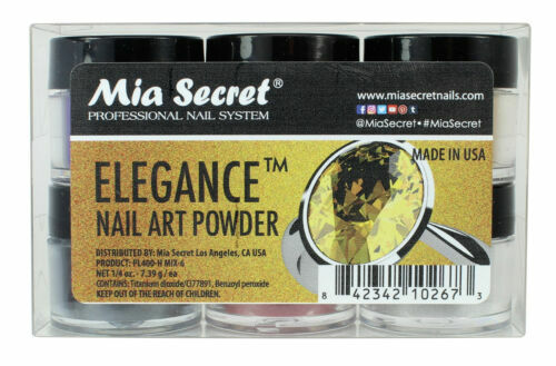 Mia Secret Nail Art Acrylic Collection Powder 6 Colors – ELEGANCE Set