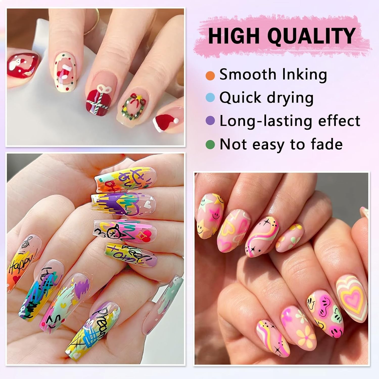 Vibrant Acrylic Nail Art Pens Set – Easy Application & Waterproof Formula