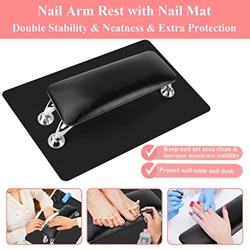 Acrylic Nail Arm Rest Cushion with Table Mat – Soft Microfiber Hand Pillow for N