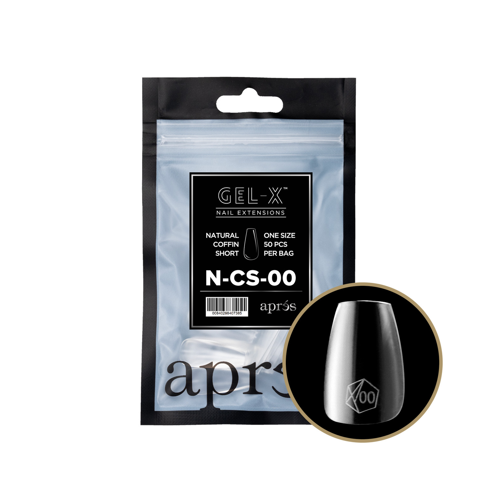 Apres Gel-X Natural Coffin Short Refill 50pc *Pick Any Sizes*