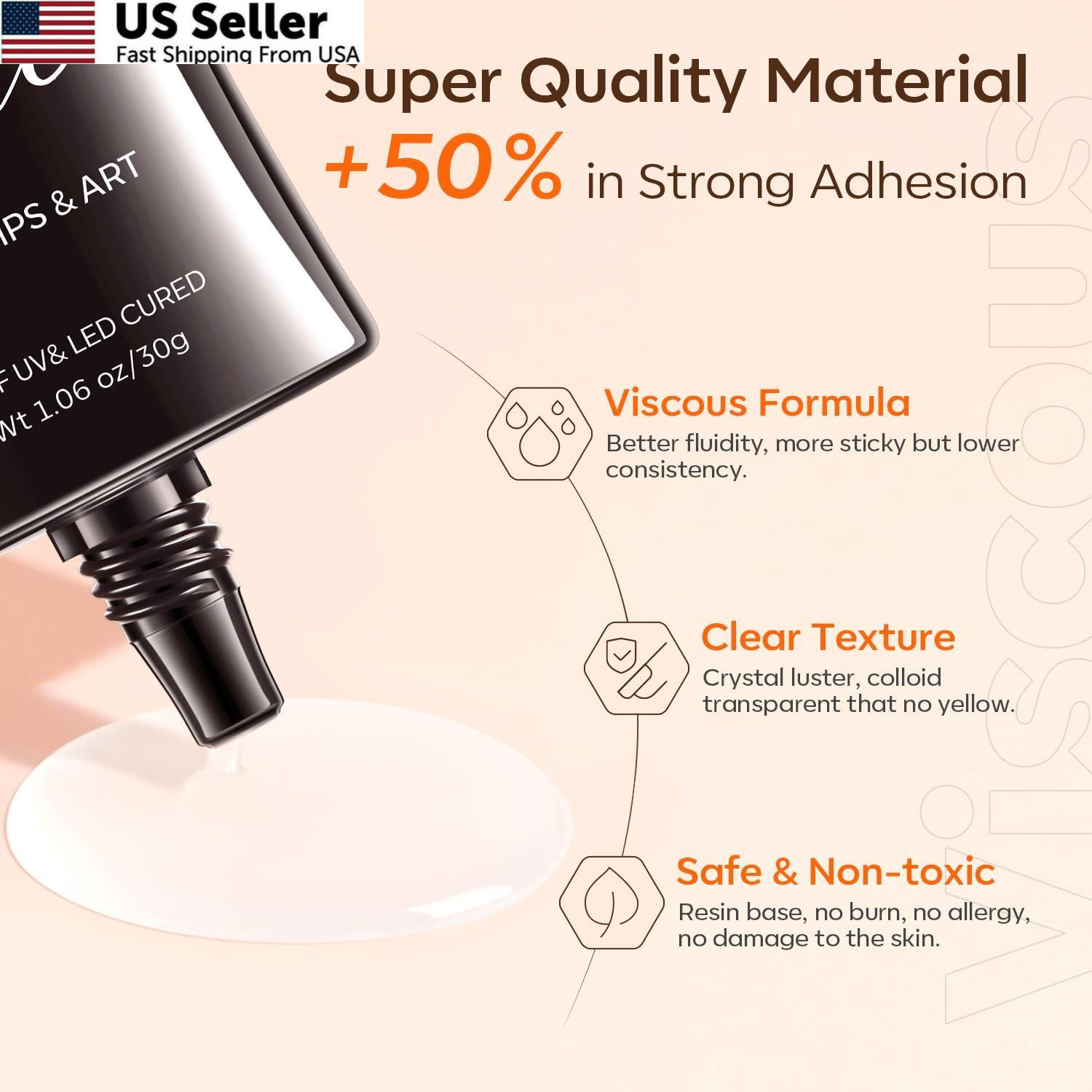 Modelones 4-in-1 Rhinestone Glue 30g Super Strong Press On Nails Gem Art Glue