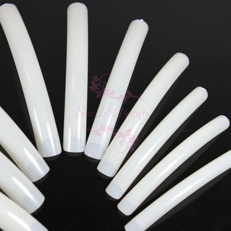 100 Extra Long Curve Half Cover French Acrylic UV Gel False Salon Tips Nail Art
