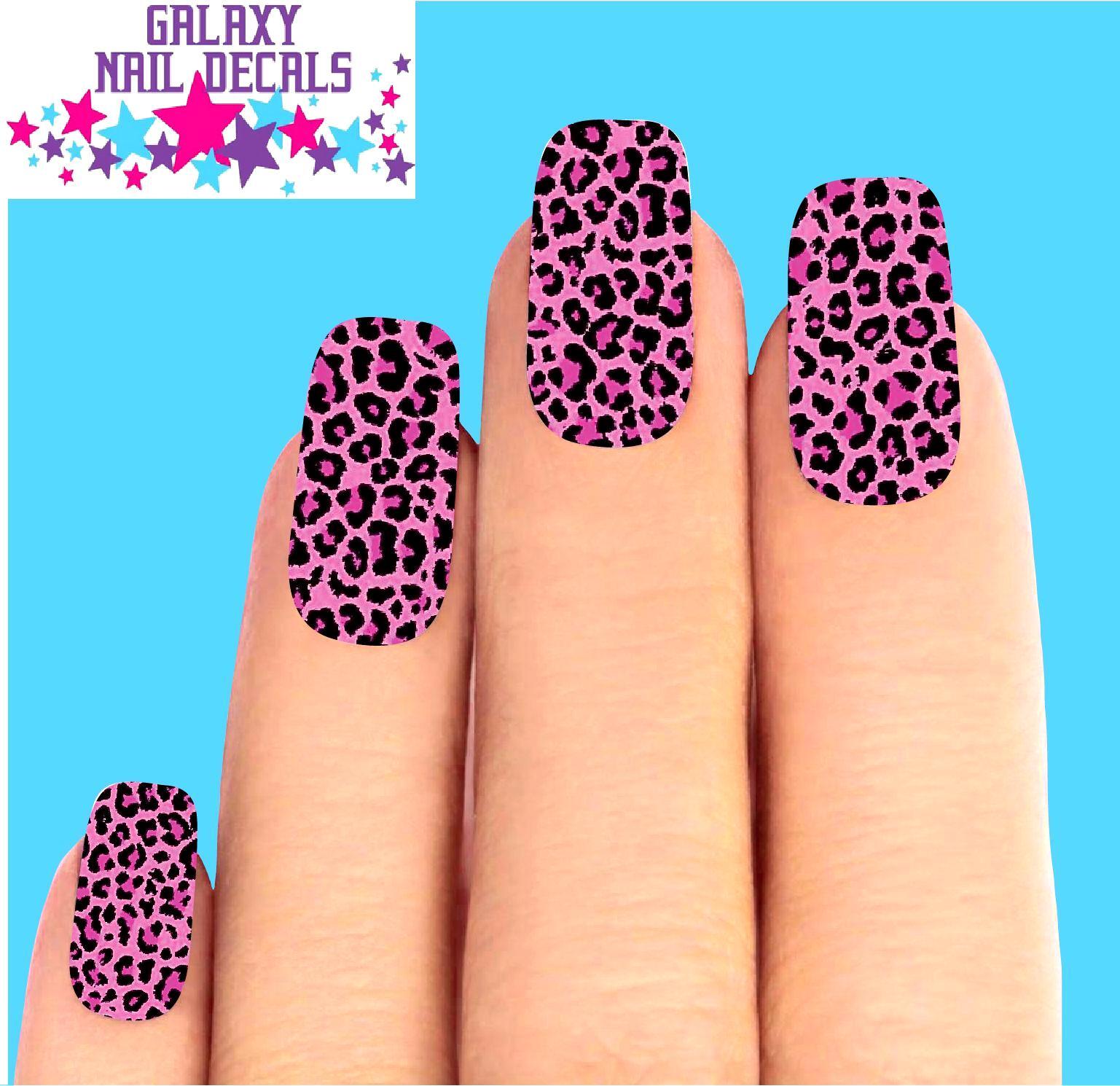 Waterslide Full Nail Decals – Set of 10 Pink Leopard Print