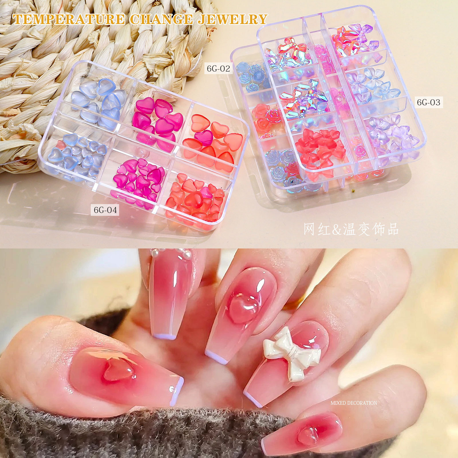 Mixed 3D Pearl Flowers Nail Decoration DIY Metal Beads Acrylic Nails Art Gem