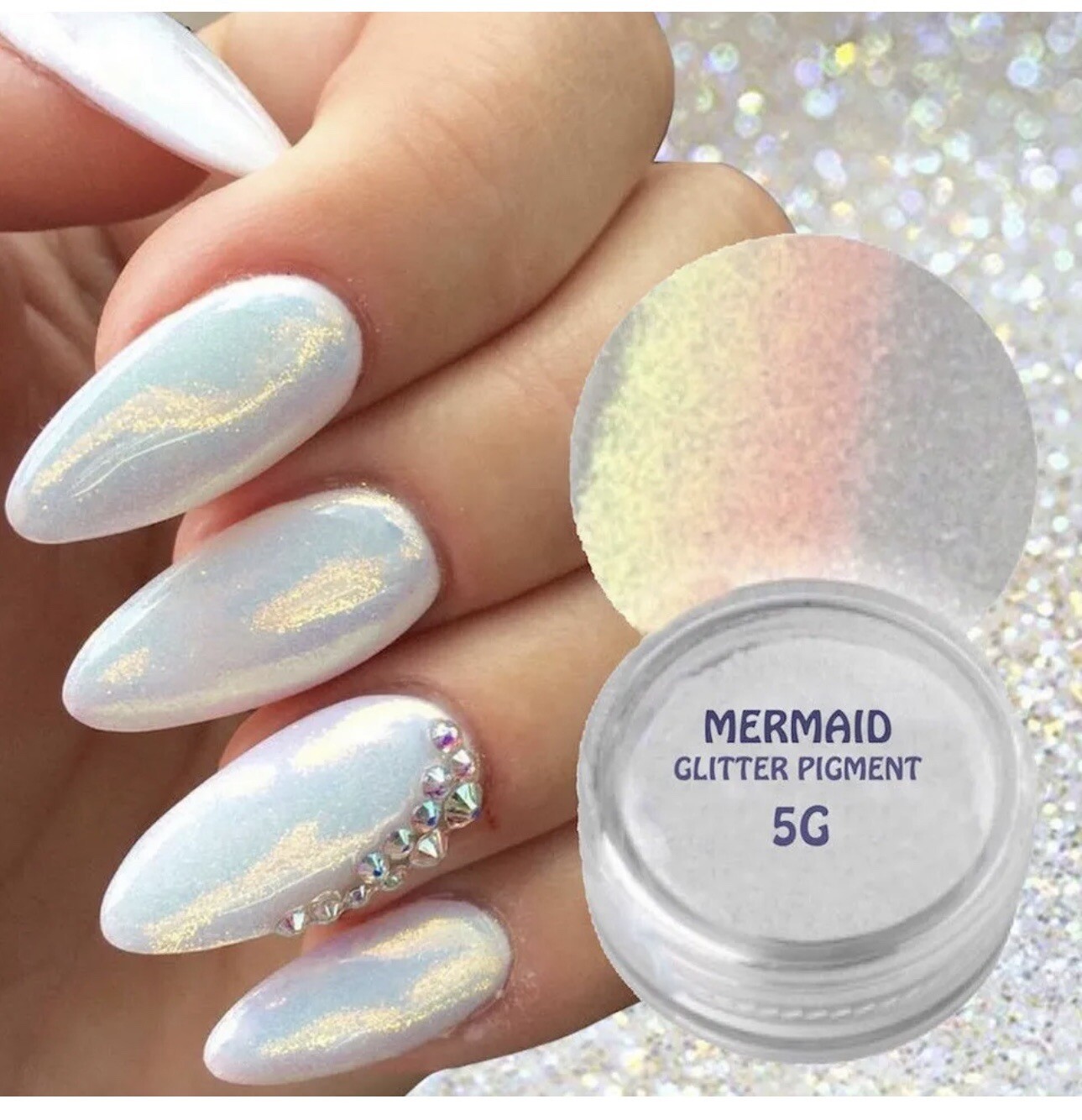 Rainbow Aurora Nail Pigment Powder Laser Glitter Holographic Nail Art Powder