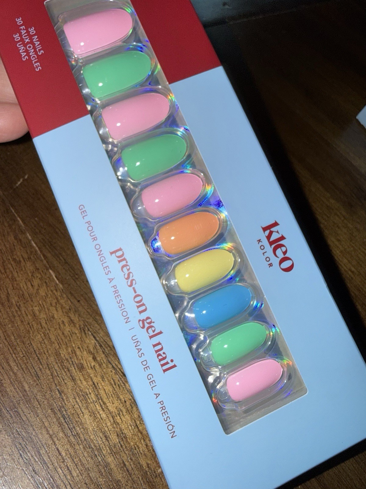 New Kleo Kolor Press-On Gel Nails – Brighter Days – Long Round