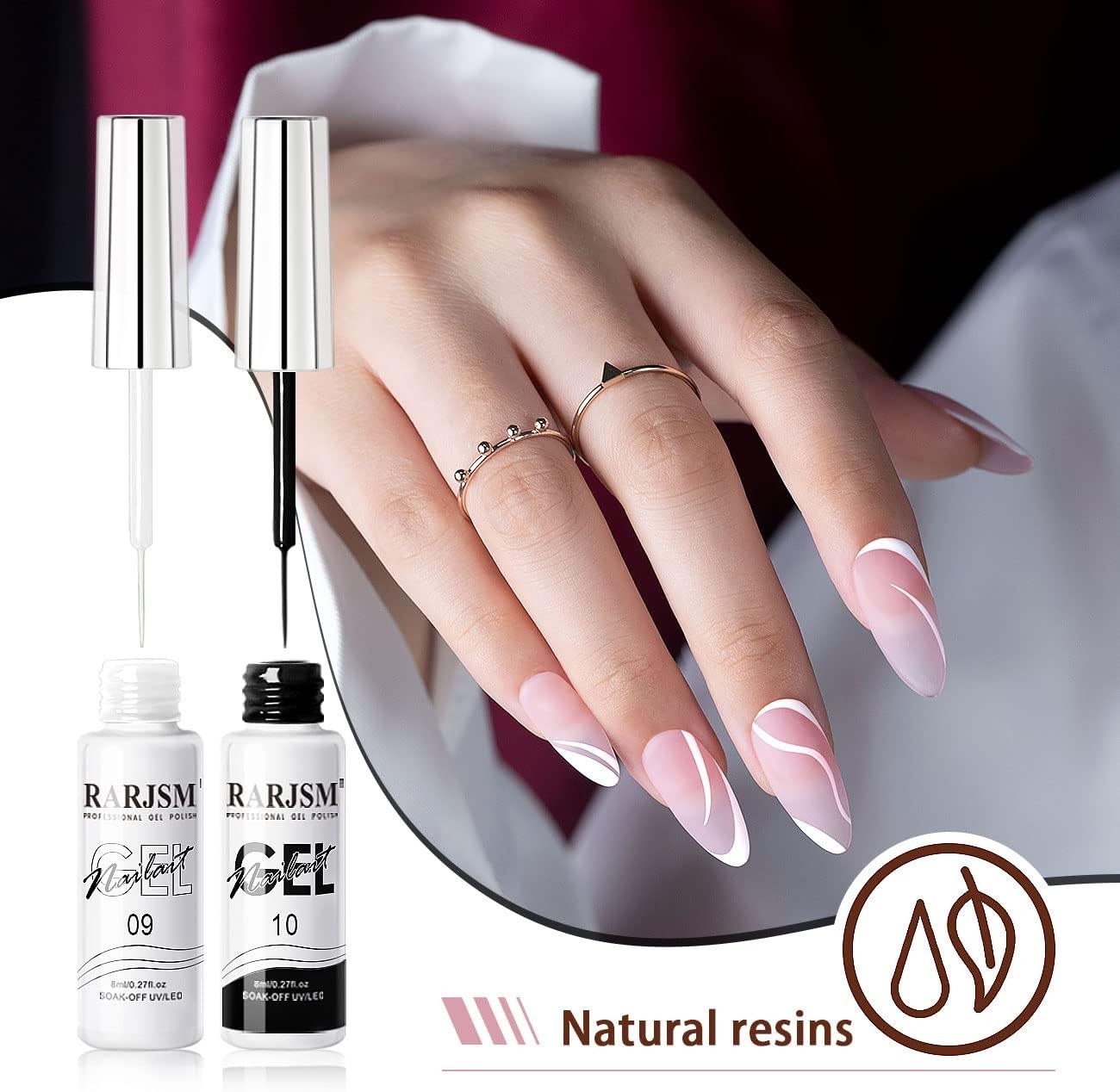 Nail Art l, Liner l Polish, Bla White Nail Design Polish