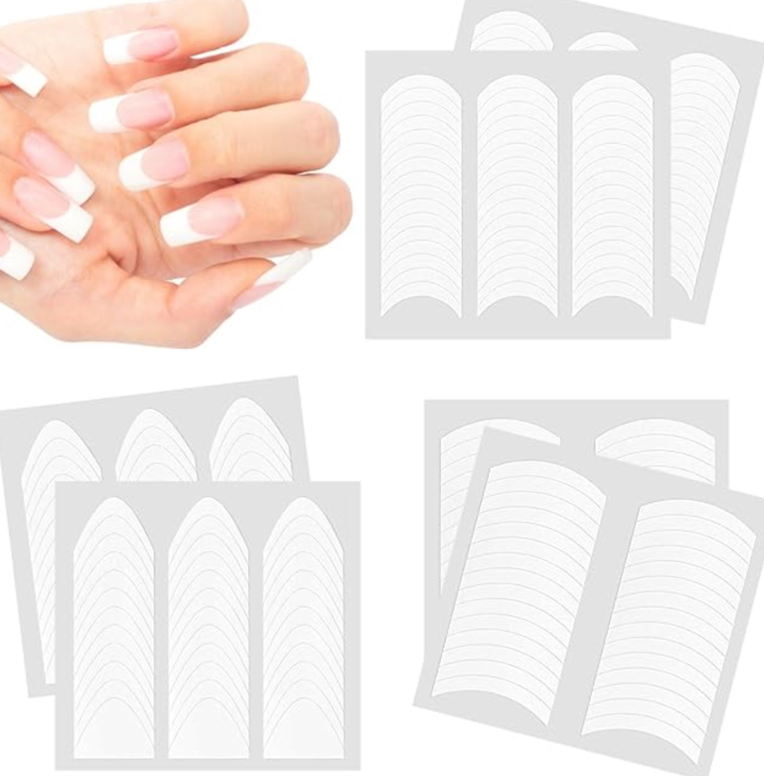 2 sheets Tip Guides Sticker Manicure Stripe Edge Nail Art Decoration DIY