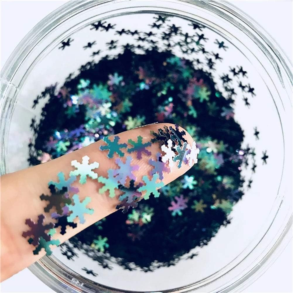 Snowflake Confetti Glitter Laser Sequins for DIY Crafts, Nail Art Decoration, Pa