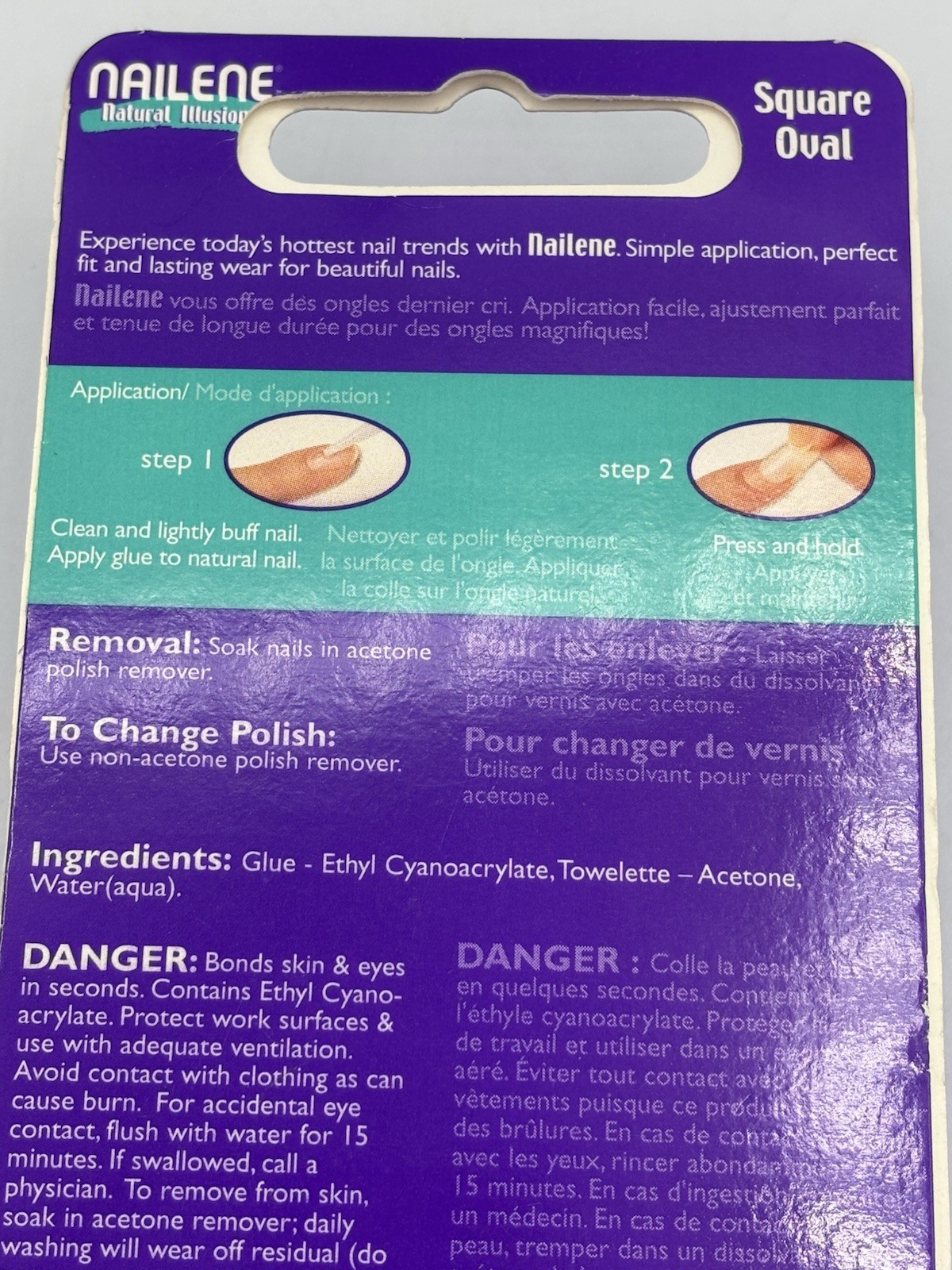 2 Packs New Nailene Square Oval Nail Kits Peel & Stick Natural Sheer Look