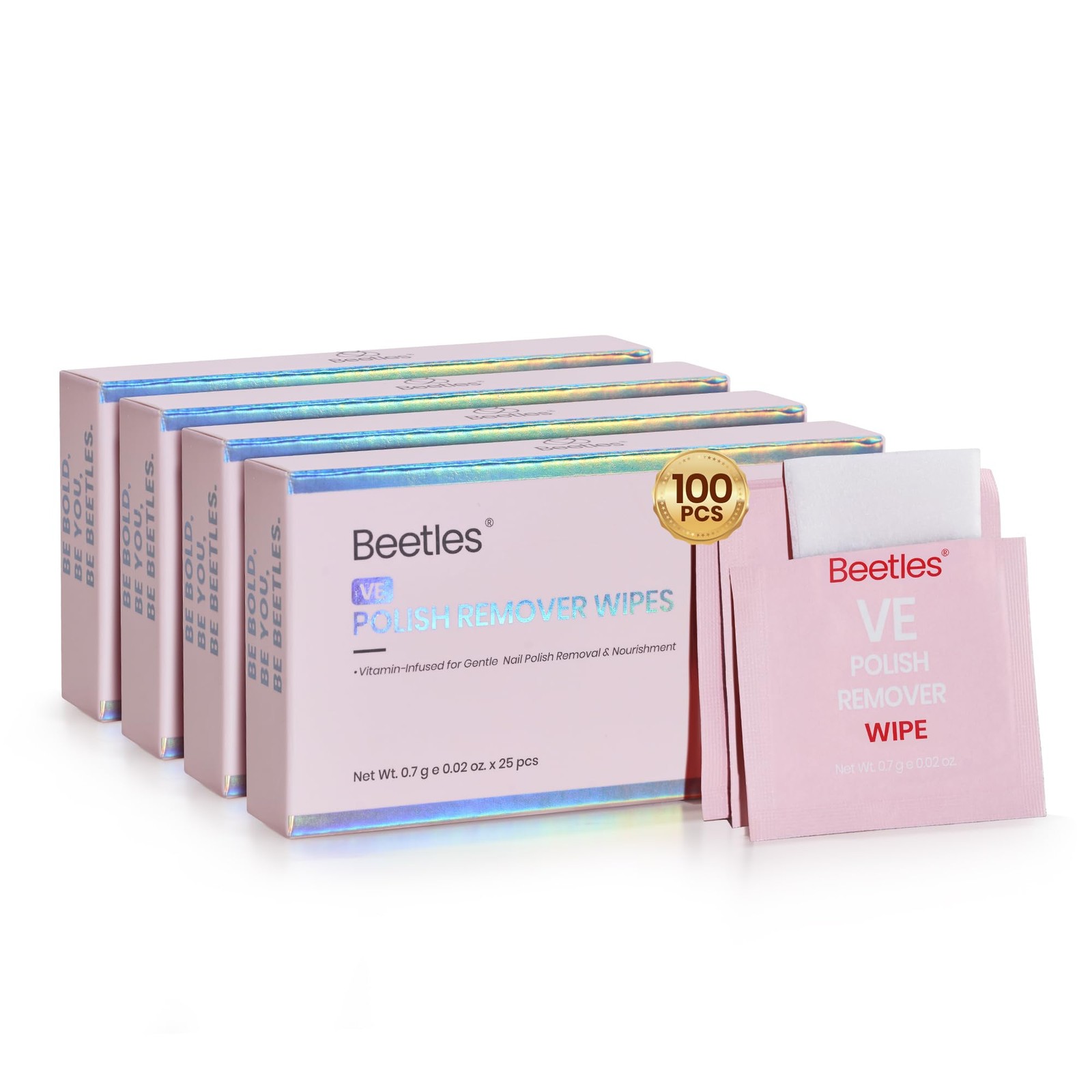 Beetles Nail Polish Remover Wipes – 0.01 Fl Oz (Pack of 100), 59.14ML