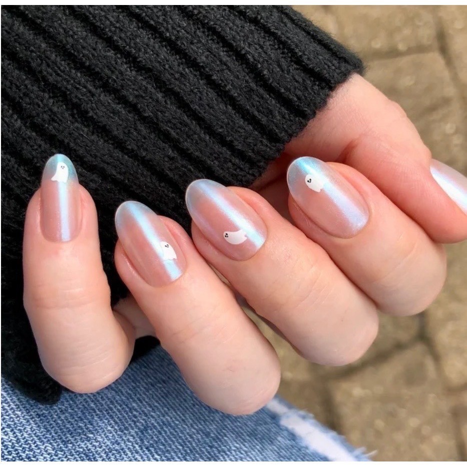 Olive & June The Instant Mani Press-On Nails Lot 2 Iridescent Ghosts Medium New