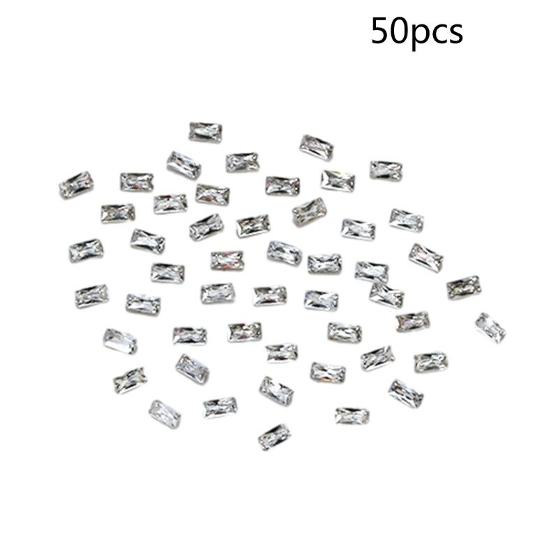 50pcs Rectangle Pointed Bottom Rhinestones Personalize Your Decor