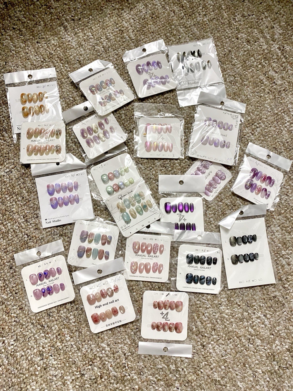 30 Pairs MYSTERY LOT Handmade Press On Gel Nails Premium Reusable Nails Size S